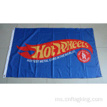 Bendera roda panas sepanduk kereta logam paling panas bersaiz 90X150CM 100% bendera panas polyster